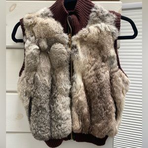 VINTAGE Fur & Knit Vest